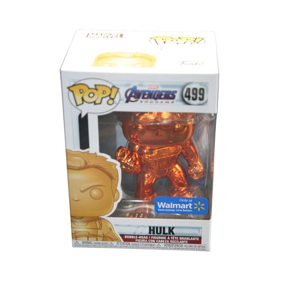 Funko POP‎ Marvel Avengers Endgame Orange Chrome Hulk #499 Walmart Exclusive - Picture 1 of 11